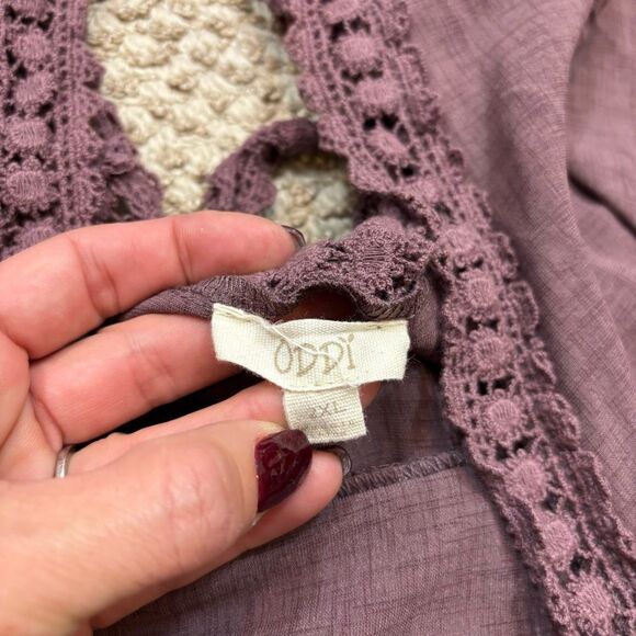 Ladies Oddi Brand Deep Lilac Open Tie Back Long Sleeve Dress Size 2X - Picture 8 of 10